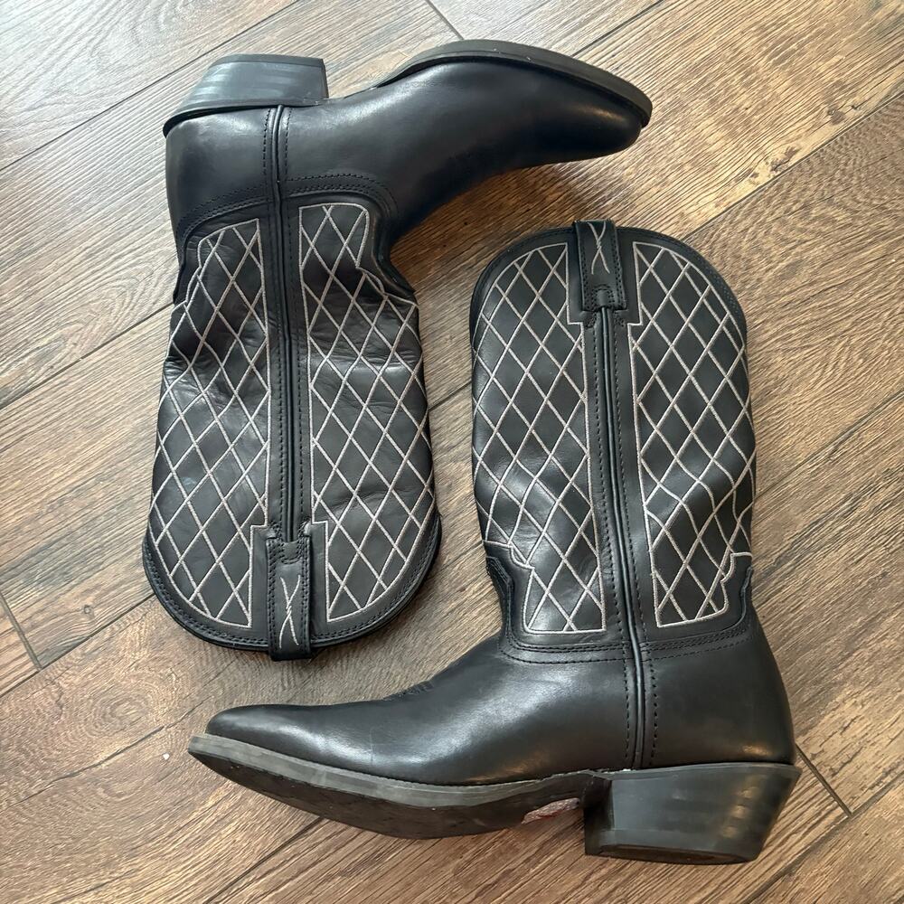 Twisted X Hooey Black Leather Ruff Western Cowboy Boot MWT0023 Mens Size 8.5 D